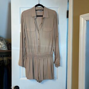 BCBGeneration Tan Long Sleeve Romper